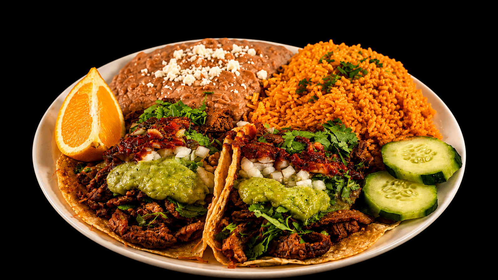 Doble Tacos con Frijoles